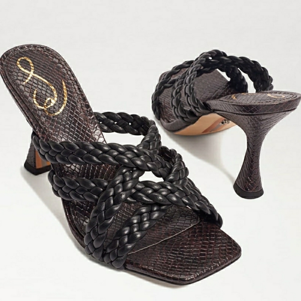Majorie Sam Edelman Black Strappy Mule Leather S… - Picture 1 of 16
